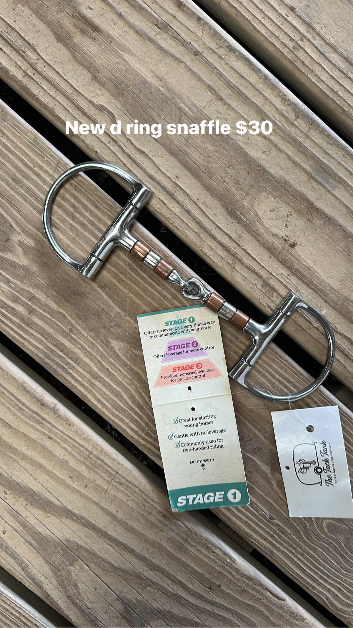 NWT D Ring Snaffle w/ Copper Rollers